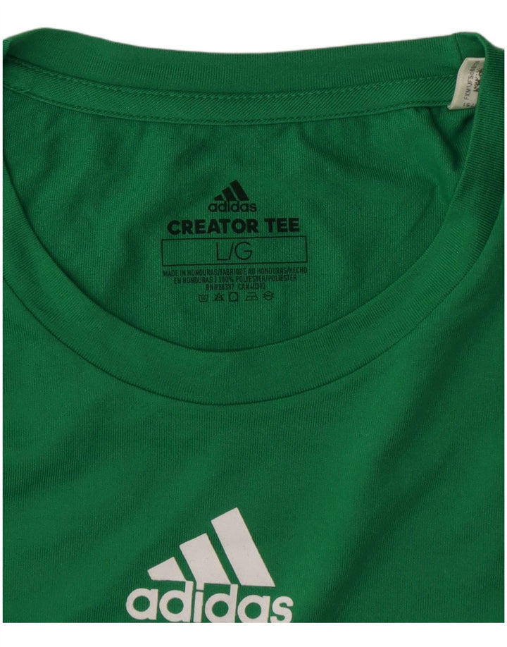 ADIDAS Camiseta Climalite para mujer Top UK 16 Grande Poliéster verde