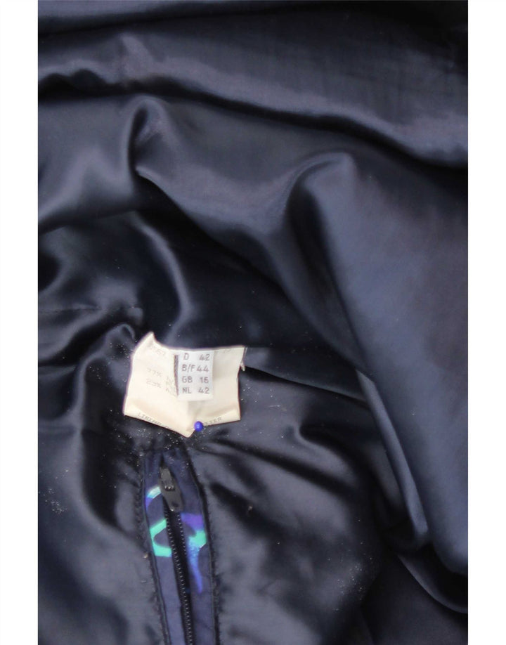 FUCHS & SCHMITT Chaqueta acolchada con capucha para mujer UK 46 Grande Azul marino Geométrico