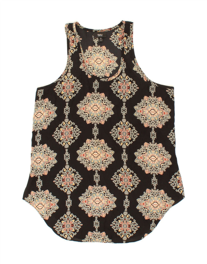 MOSSIMO Womens Vest Top UK 10 Small Black Paisley Polyester Vintage Mossimo and Second-Hand Mossimo from Messina Hembry 
