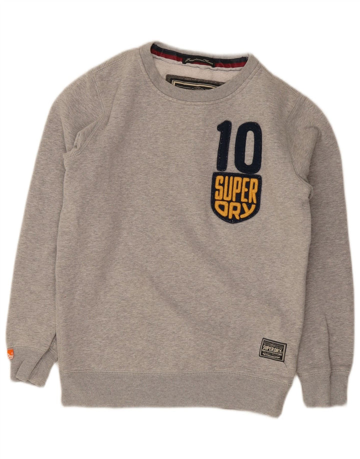 Superdry Hombre Sudadera Gráfica Jersey De Algodón Con Motivos Grises Pequeños