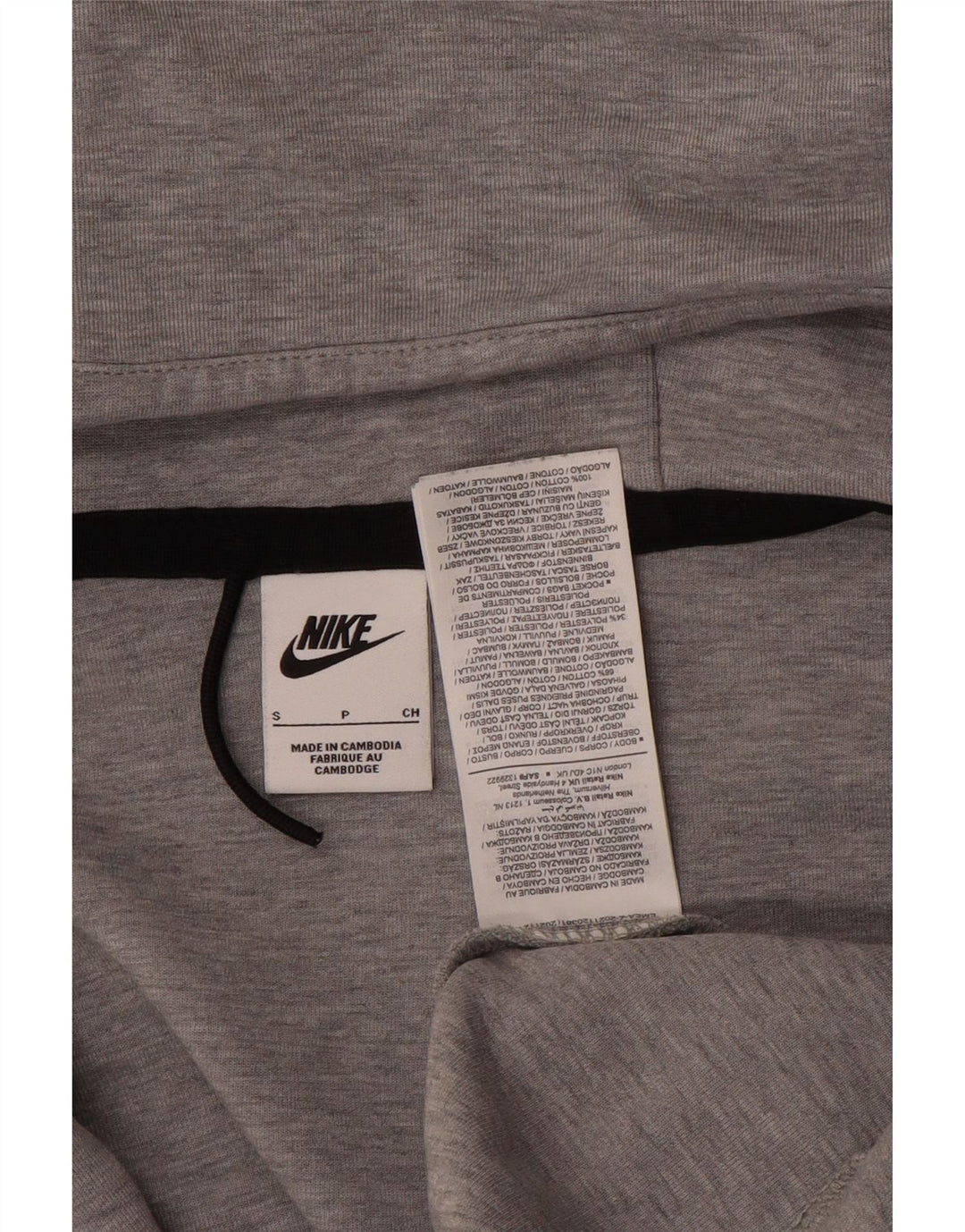 Nike - Sudadera con capucha y cremallera para hombre, talla pequeña, algodón gris