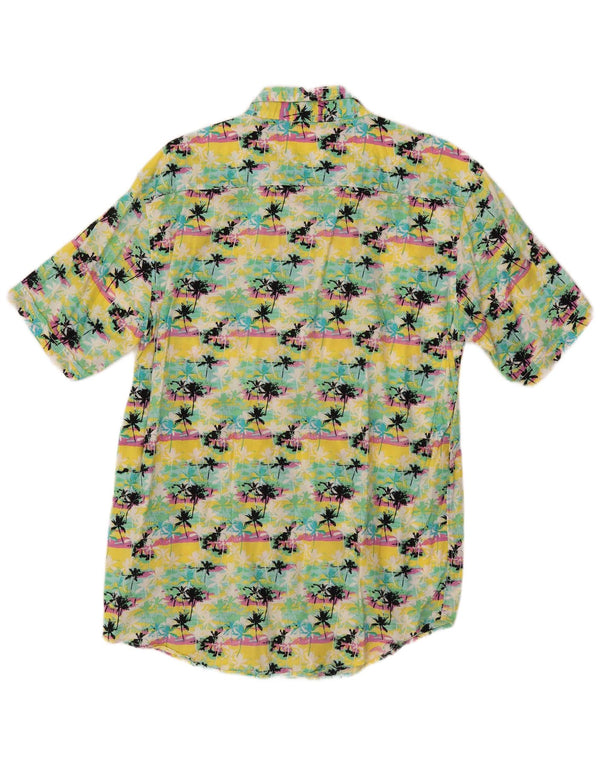 VINTAGE Camisa de manga corta para hombre XL Algodón multicolor Hawaiano