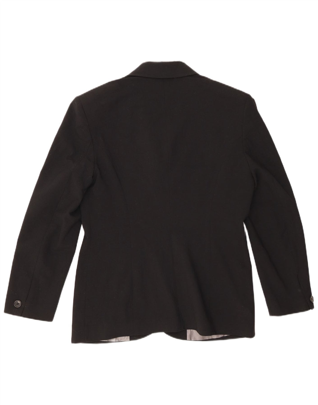 BENETTON Chaqueta tipo blazer de 3 botones para mujer IT 46 Grande Poliéster negro