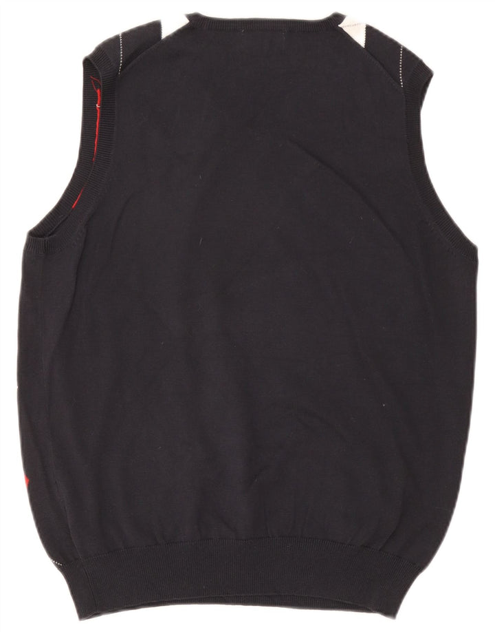 Kappa Camiseta sin mangas para hombre UK 40 Medium Azul marino Argyle/Diamond Algodón