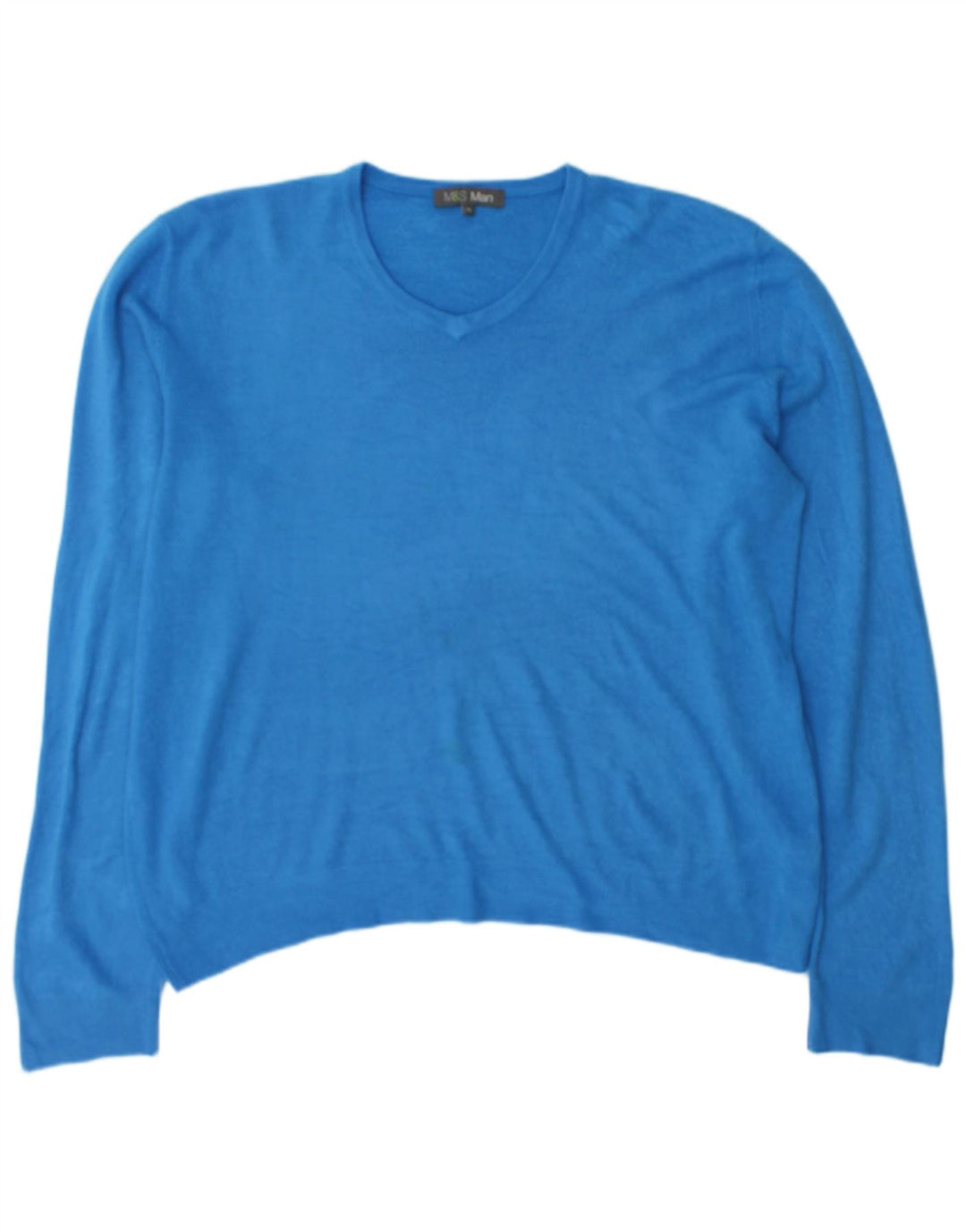 Marks & Spencer Suéter con Cuello en V para Hombre XL Acrílico Azul