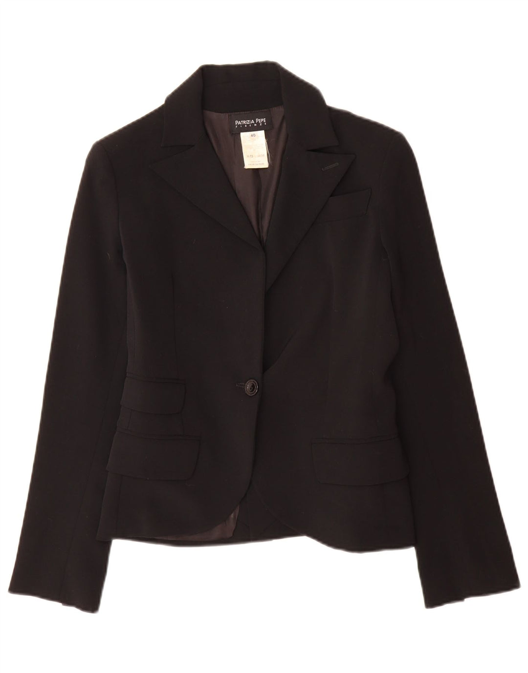 Patrizia Pepe Chaqueta Blazer De 1 Botón Para Mujer IT 40 Small Lana Negra