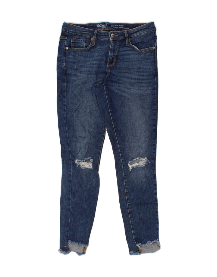 MOSSIMO Womens Distressed Mid Rise Skinny Jeans US 6 Medium W30 L28  Blue Vintage Mossimo and Second-Hand Mossimo from Messina Hembry 