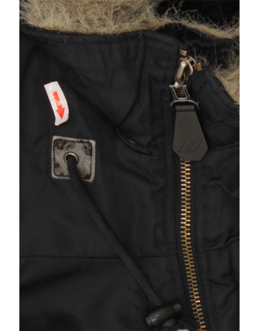 Dkny Chaqueta bomber con capucha para mujer UK 46 Large Nylon azul marino