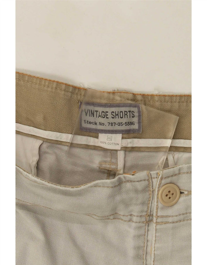 Vintage Mens Cargo Shorts 2XL W42 Algodón Gris