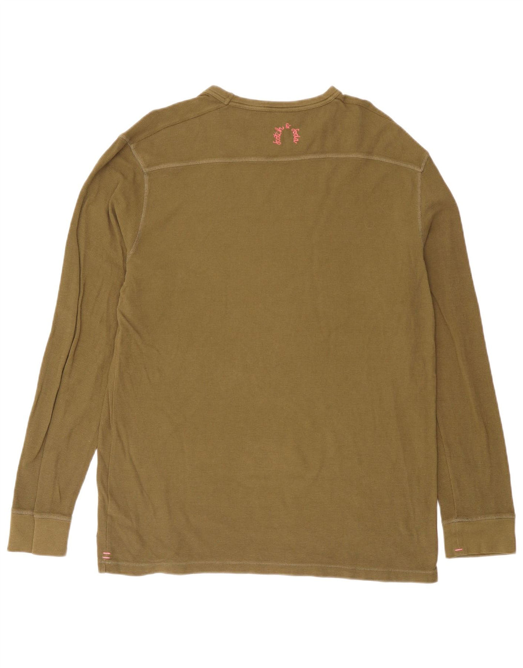Scotch & Soda Hombre Camiseta De Manga Larga De Algodón Caqui Grande