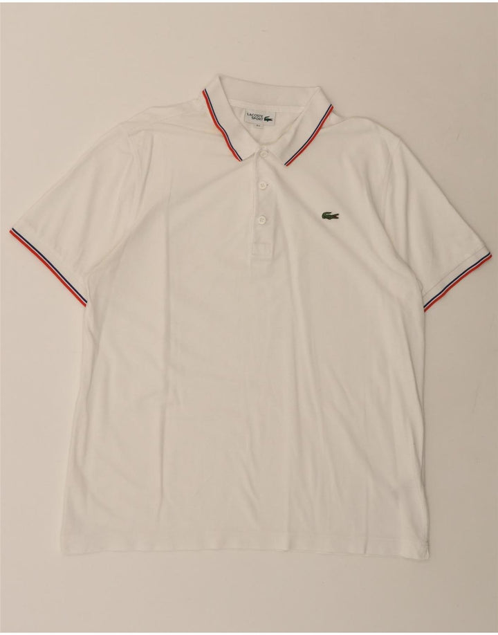 LACOSTE Polo para hombre talla 5 grande algodón blanco