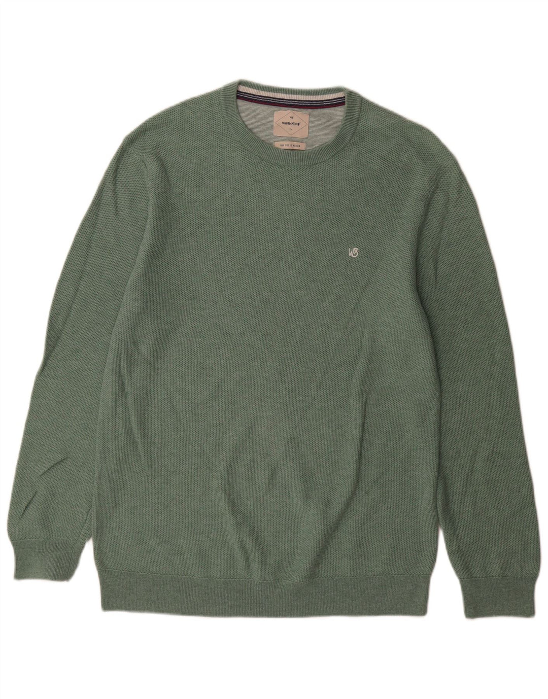 Jersey con cuello redondo para hombre de White Stuff en algodón verde medio