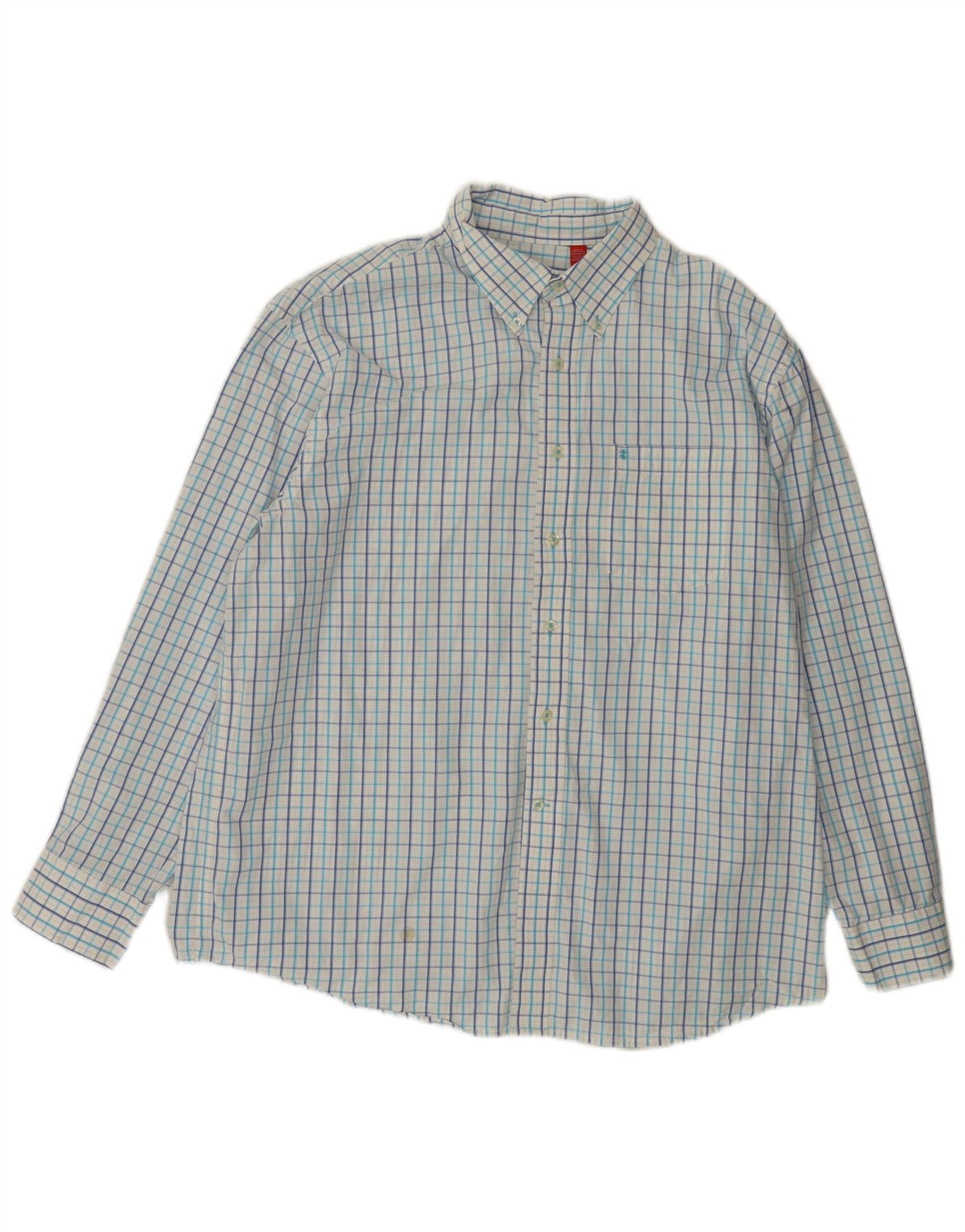 Izod Camisa De Cuadros Hombre XL Algodón A Cuadros Blanco