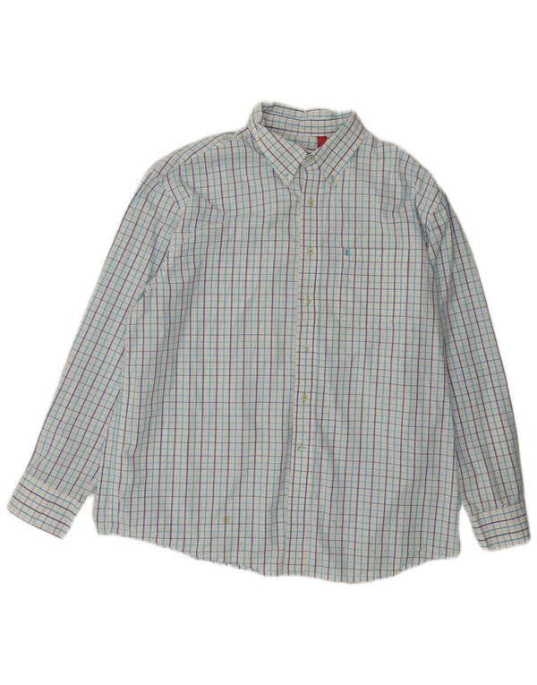 Izod Camisa De Cuadros Hombre XL Algodón A Cuadros Blanco