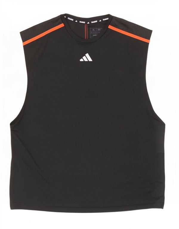 Adidas Hombre Aeroready Slim Fit Chaleco Top XL Negro Colorblock Poliéster