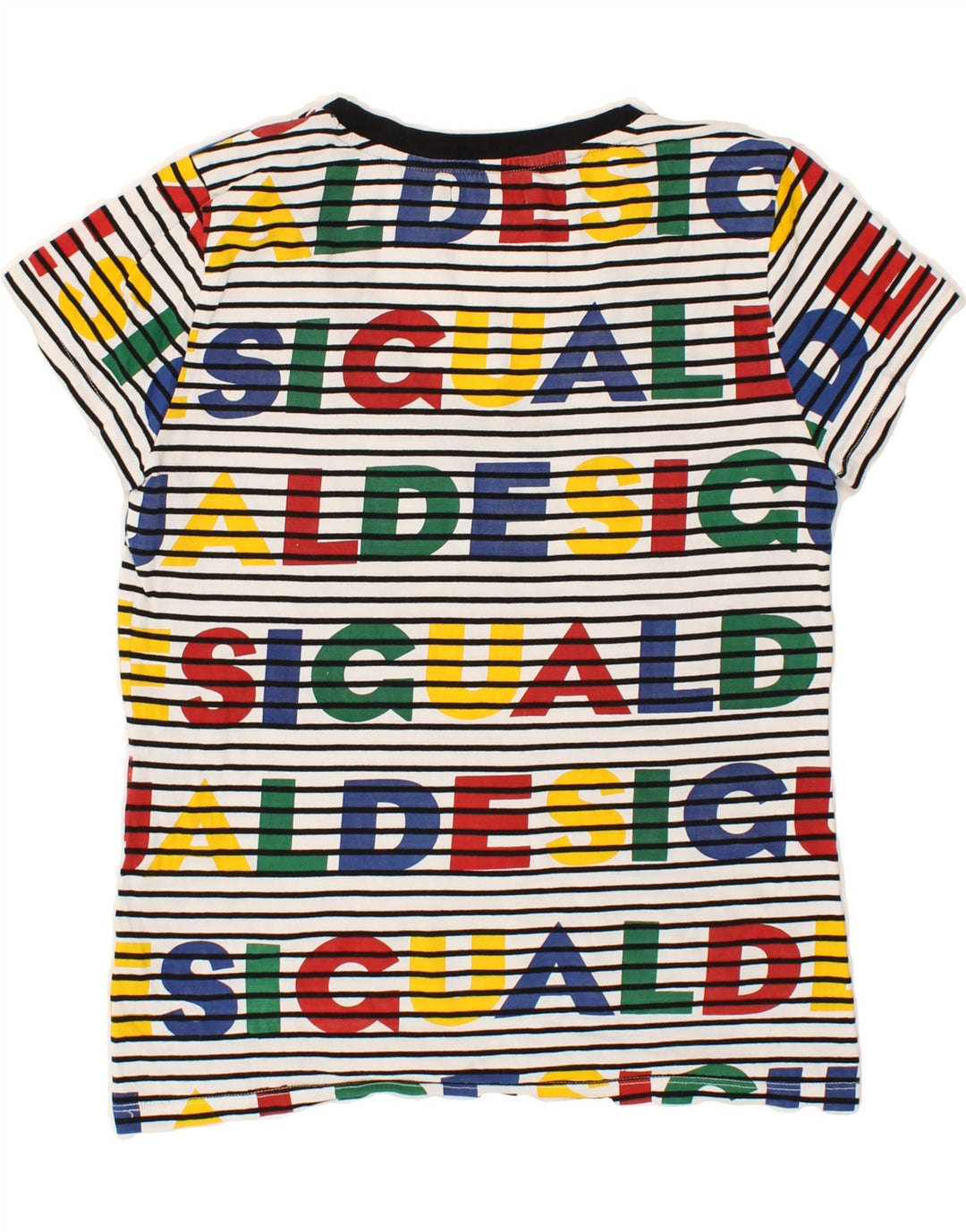 DESIGUAL Camiseta gráfica para mujer Top UK 44 Mediano Rayas multicolores