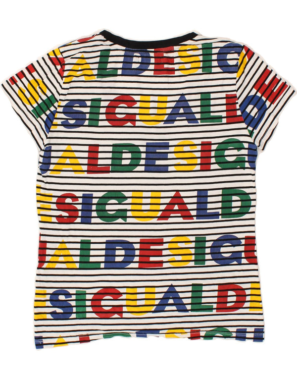 DESIGUAL Camiseta gráfica para mujer Top UK 44 Mediano Rayas multicolores