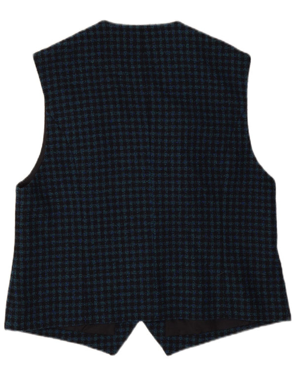 Delmod Chaleco para Mujer EU 44 XL Azul Marino Vichy Lana Nueva