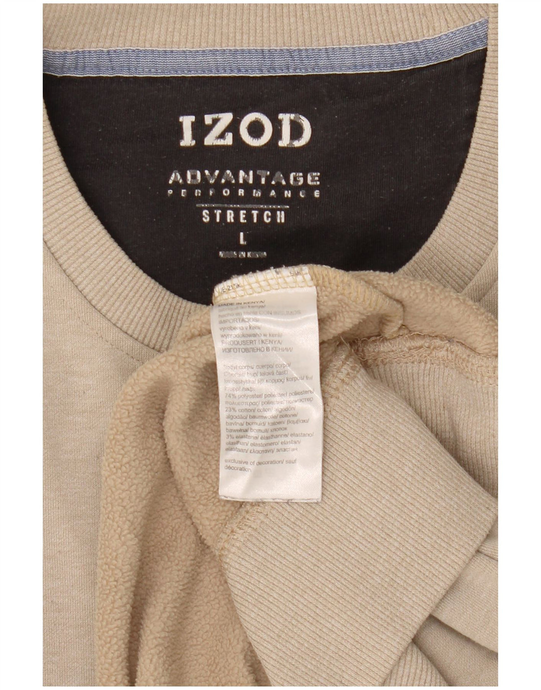 Izod Hombre Sudadera Jumper Grande Gris Poliéster