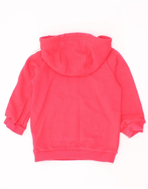 Adidas - Sudadera con capucha para bebé niña, cuello con botones, 3-6 meses, algodón rosa