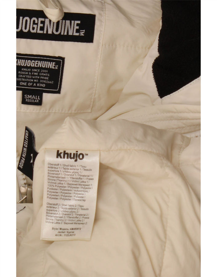 KHUJO Chaqueta Acolchada Regular Con Capucha Para Hombre Poliéster Blanco Pequeño