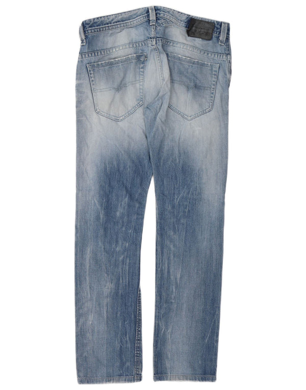 Diesel Hombre Thavar Vaqueros Ajustados Desgastados W30 L32 Algodón Azul
