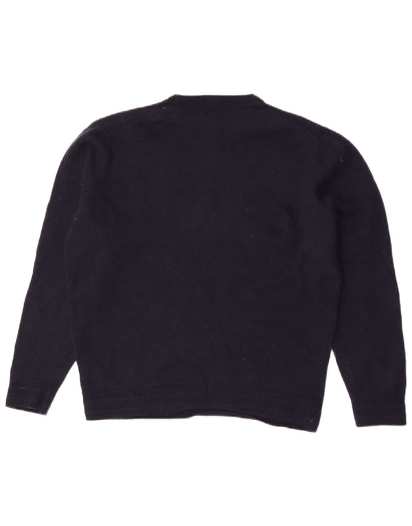 Massimo Dutti Womens Crew Neck Jumper Sweater UK 18 XL Navy Blue Wool