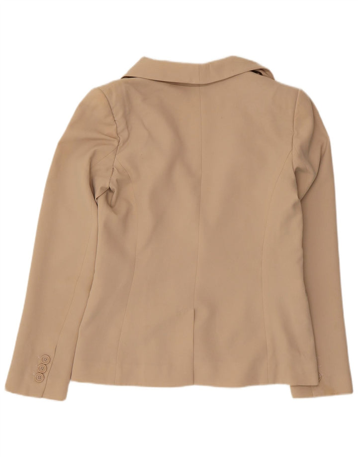 Benetton Chaqueta Americana De 1 Botón Para Mujer UK 42 Beige Mediano