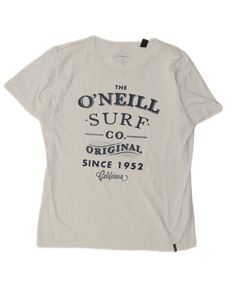 O'Neill Camiseta gráfica para hombre Top de algodón blanco mediano
