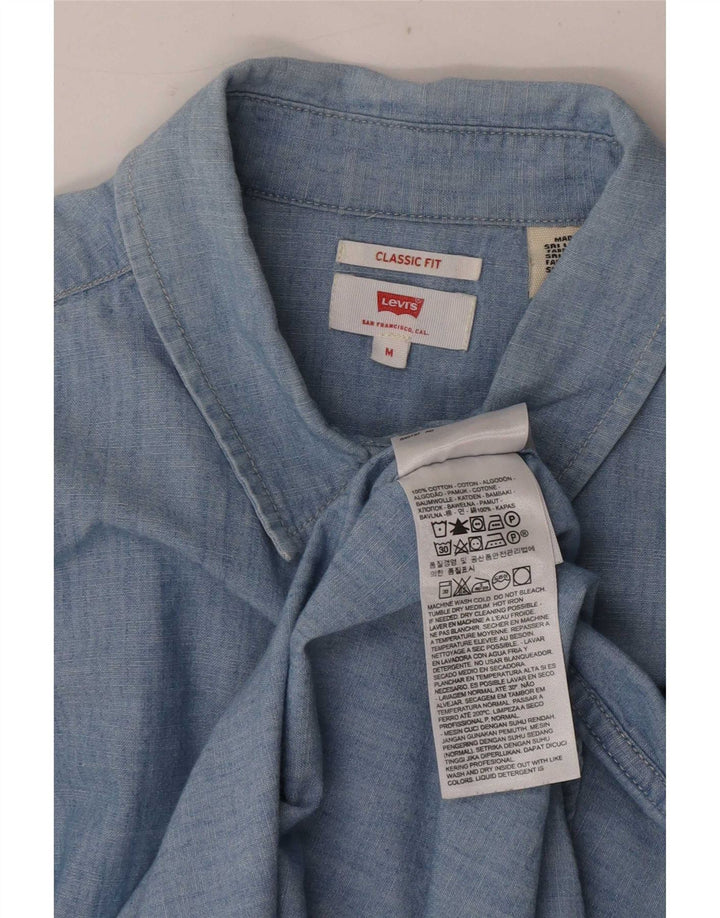 Levi's Camisa de corte clásico para mujer UK 44 Algodón azul medio