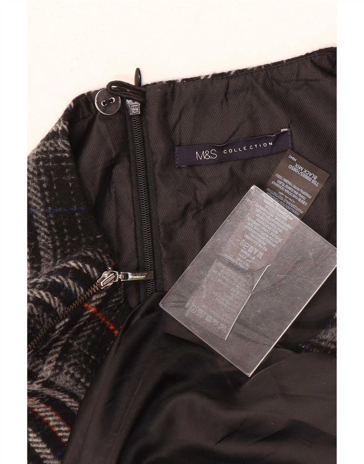 Marks & Spencer Vestido recto sin mangas para mujer UK 42 Mdium Black Plaid