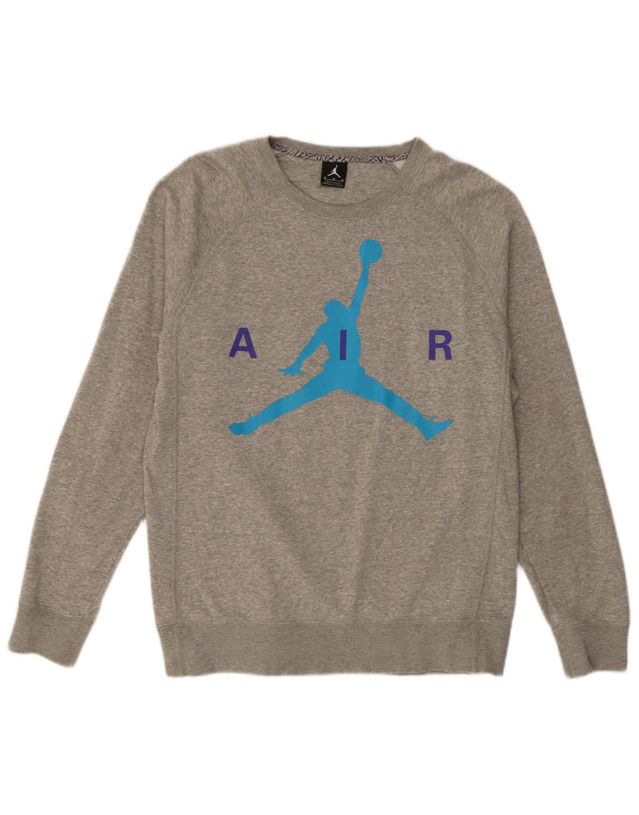Jordan Hombre Sudadera Estampada Jersey De Algodón Gris Medio