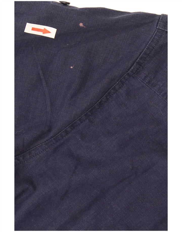 Fila Camisa Militar De Manga Corta Para Hombre Azul Marino Mediano