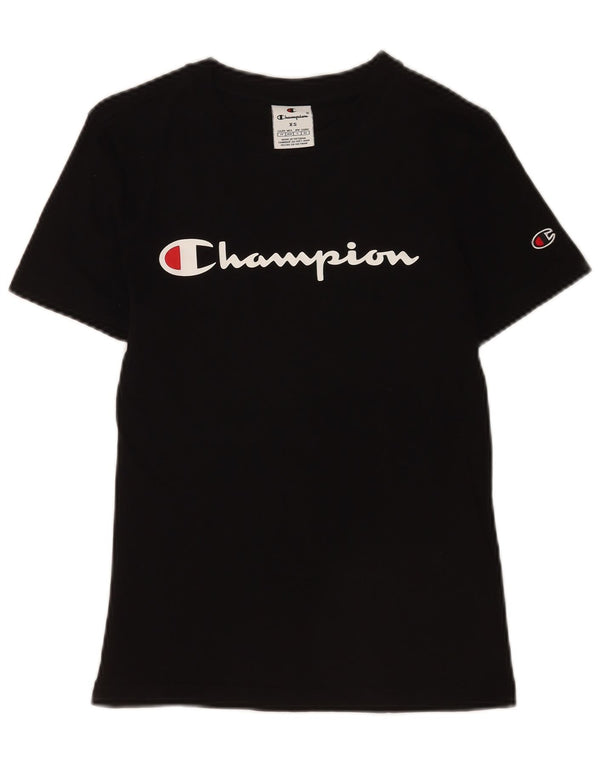 Champion Camiseta gráfica para mujer Top UK 6 XS Algodón negro