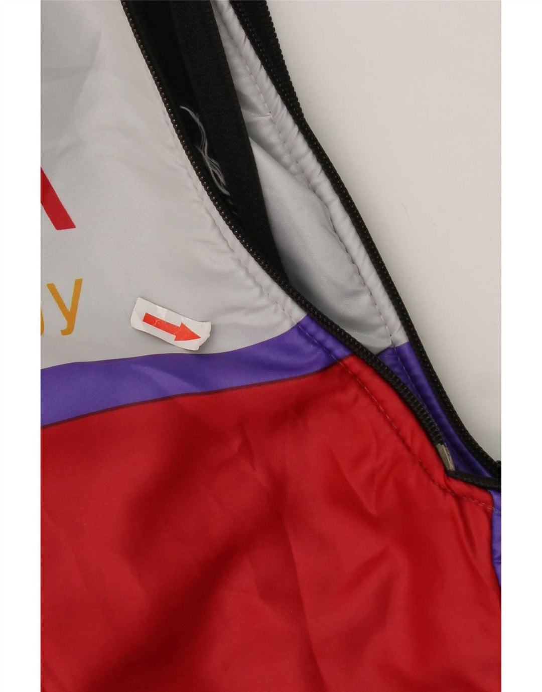 Vintage hombres gráfico chándal top chaqueta medio multicolor colorblock