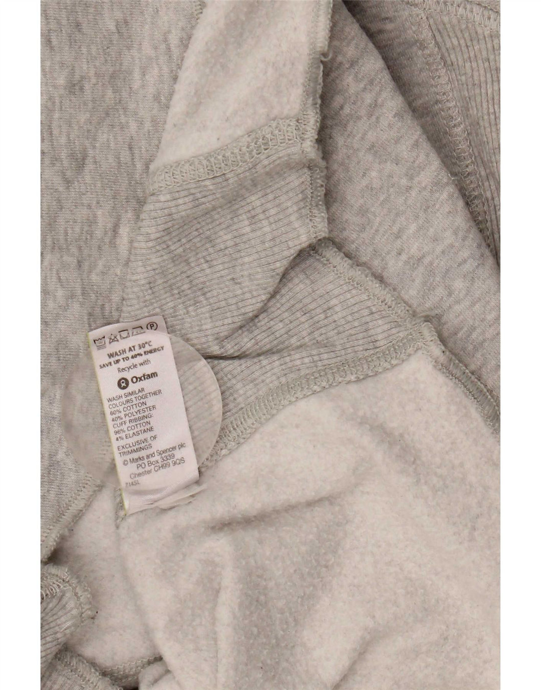 Marks & Spencer Jersey con capucha para mujer Reino Unido 12 Algodón gris medio