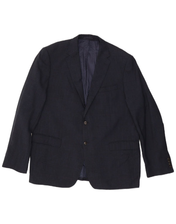 MARKS & SPENCER Chaqueta tipo blazer larga con 2 botones para hombre EU 56 3XL Lana azul marino