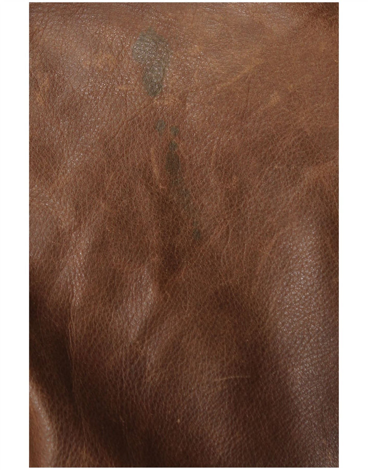 La Matta Chaqueta Bomber De Cuero Para Hombre IT 50 Grande Cuero Marrón