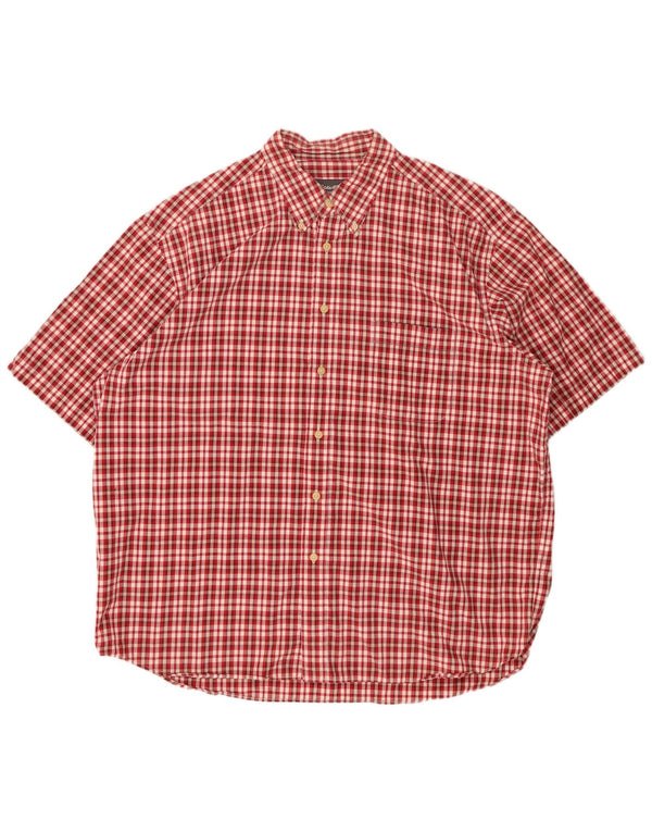 EDDIE BAUER Camisa de manga corta para hombre XL Algodón a cuadros rojos