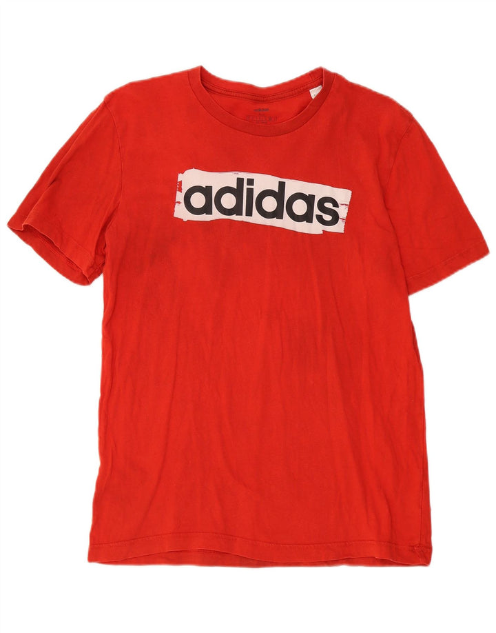 Adidas - Camiseta gráfica para hombre, color rojo medio, algodón