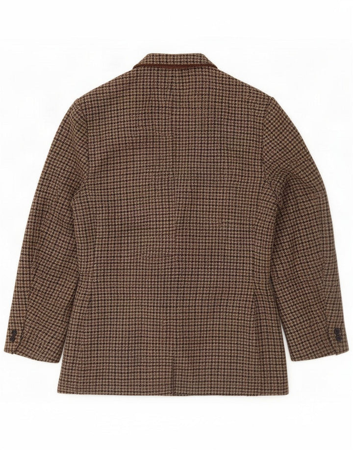 St Michael Chaqueta tipo blazer de 2 botones para hombre UK 40 Large Brown Houndstooth Wool