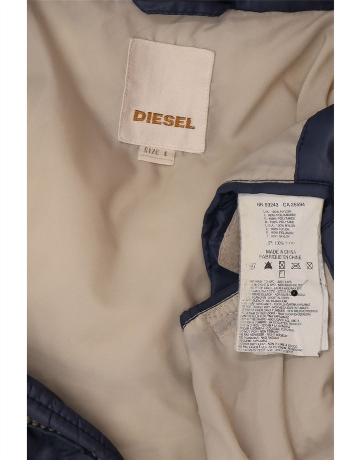 Diesel Chaqueta acolchada para hombre UK 40 Large Poliamida azul marino