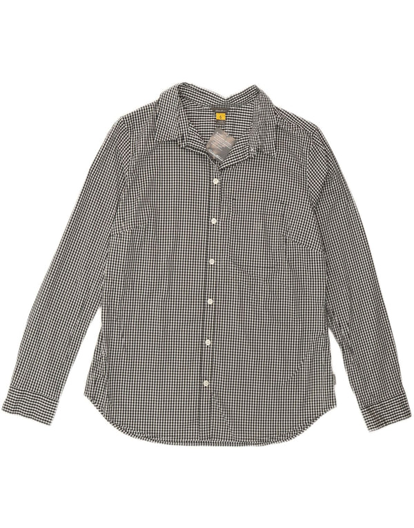 Eddie Bauer Camisa para mujer Reino Unido 46 Grande Algodón a cuadros negro