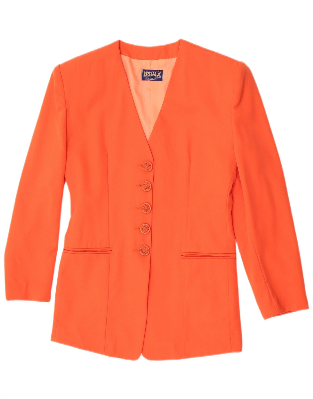 Issima Chaqueta Blazer de 5 Botones para Mujer UK 42 Naranja Mediana