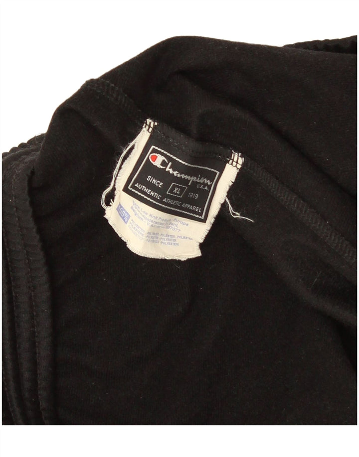 Champion Pantalones De Chándal Gráfico Hombre XL Poliéster Negro