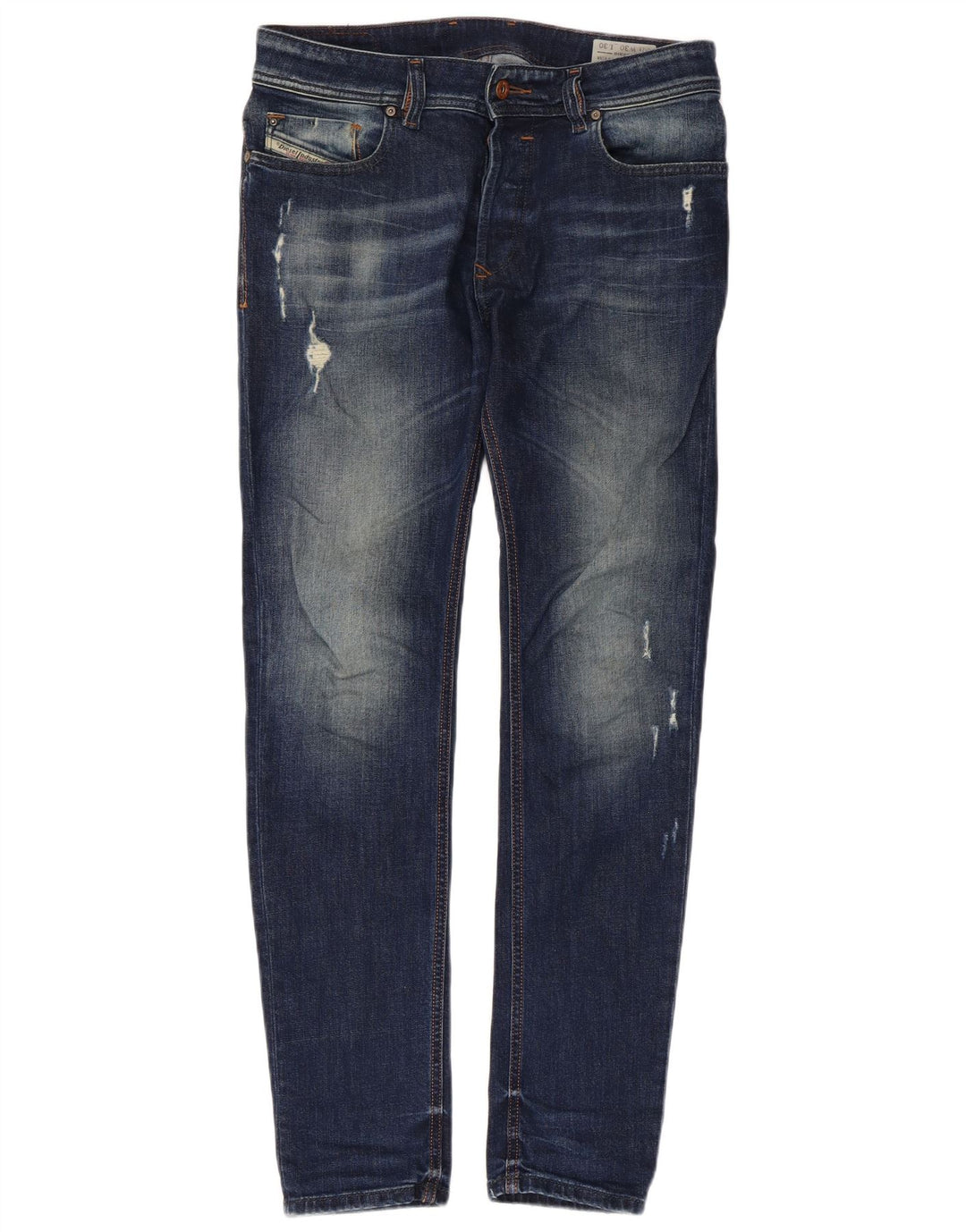 DIESEL Vaqueros ajustados y desgastados Sleenker para hombre W30 L30 Algodón azul