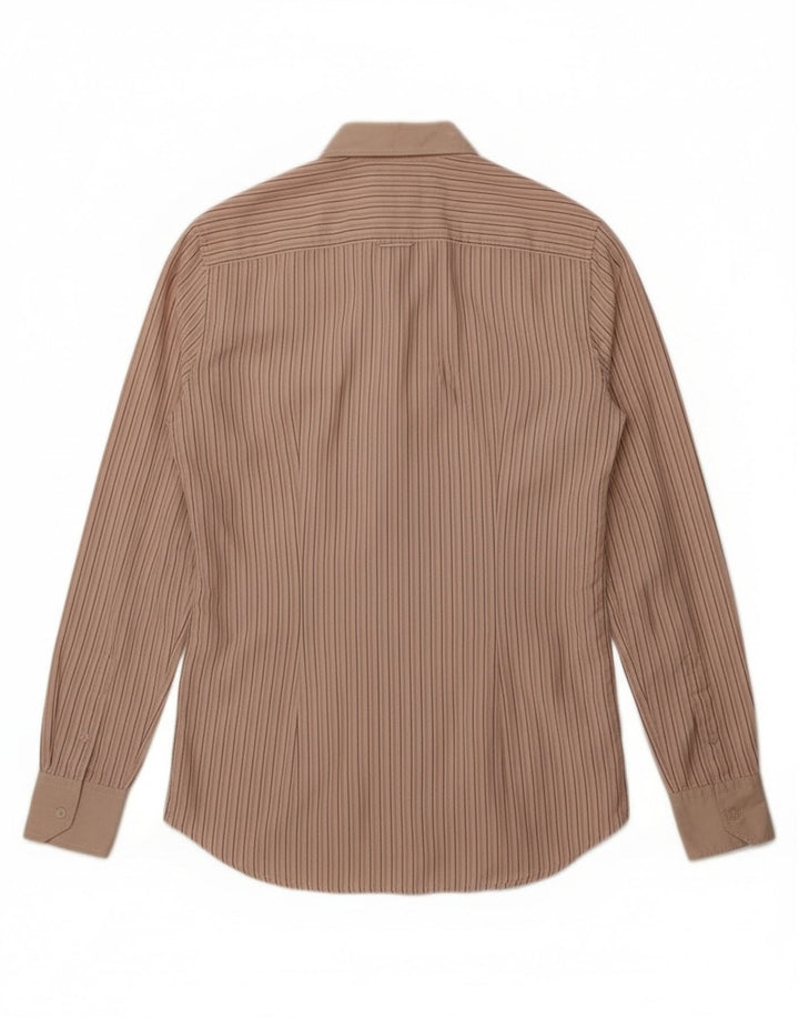 Dolce & Gabbana Camisa George para hombre Talla 39 15 1/2 Rayas beige medianas