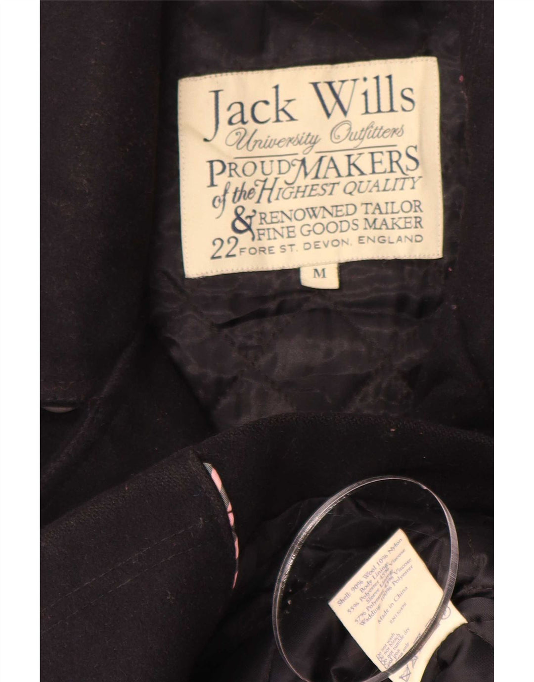 Jack Wills Chaquetón para hombre UK 38 Medio Lana azul marino