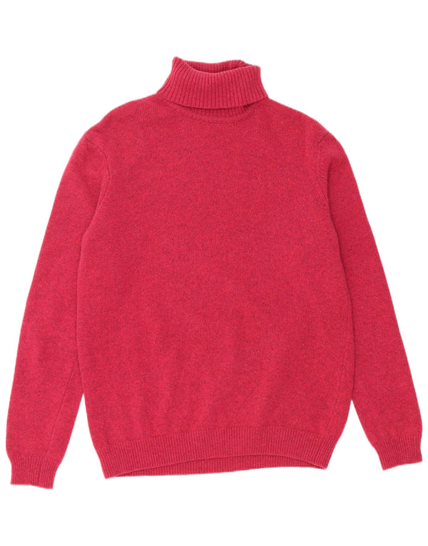 WoolOvers Suéter tipo jersey con cuello vuelto para mujer UK 46 Large Pink New Wool