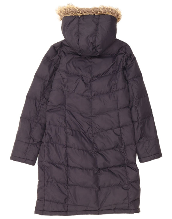 Crew Clothing Abrigo acolchado con capucha para mujer UK 10 Small Azul marino Nylon
